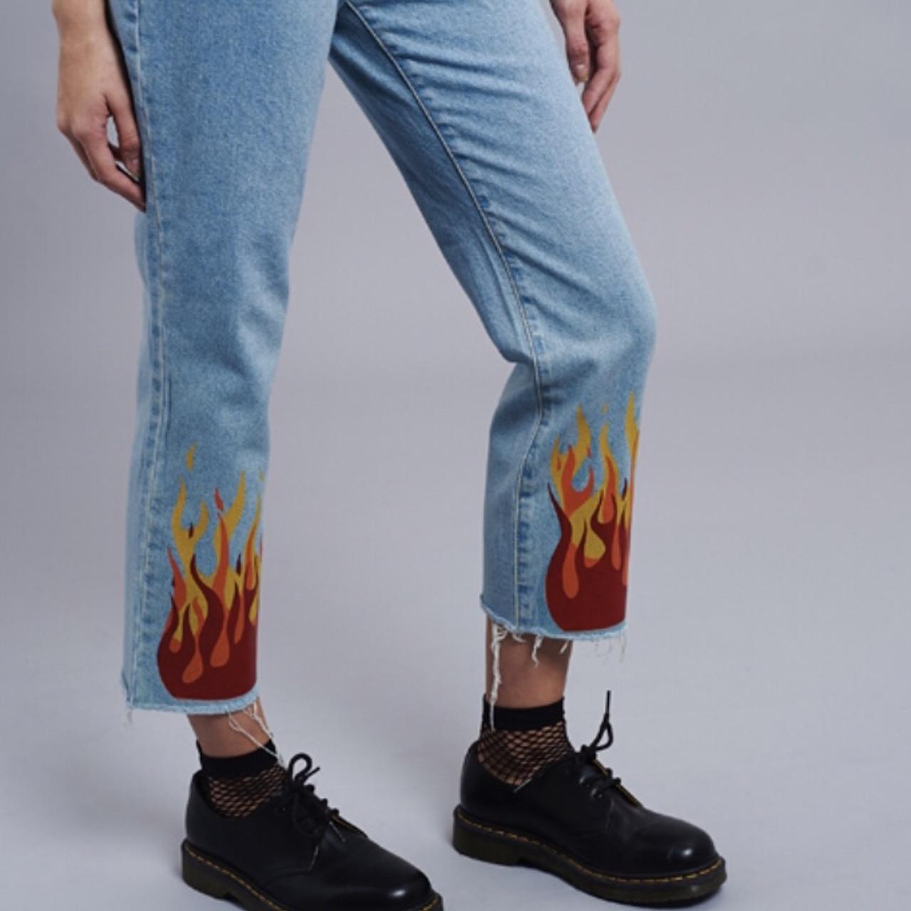 The ragged hot sale priest flame jeans