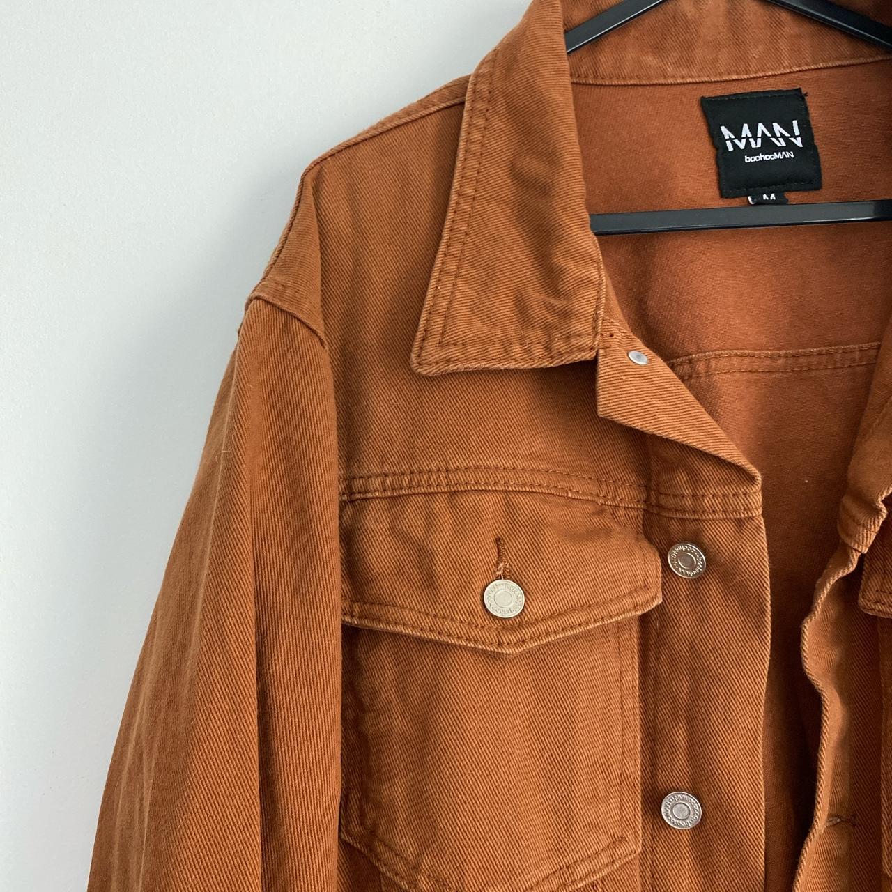 Tan denim jacket Tan brown oversized denim jacket,... Depop