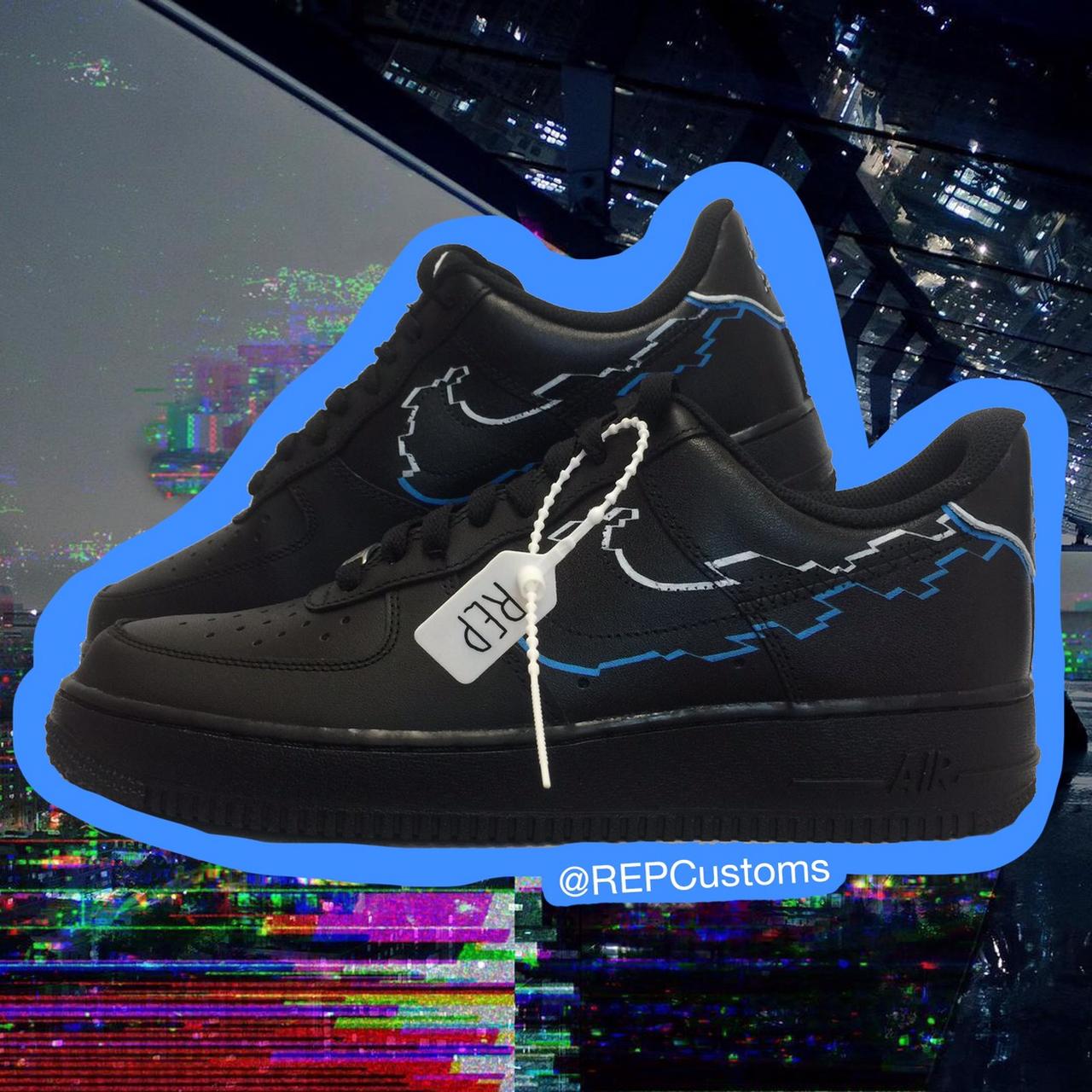 Black air force 1 blue outlet tick