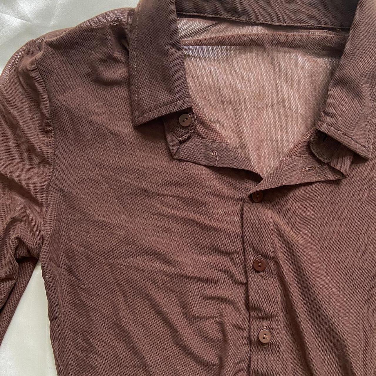 Product Image 4 - Brown Mesh Button Up Long