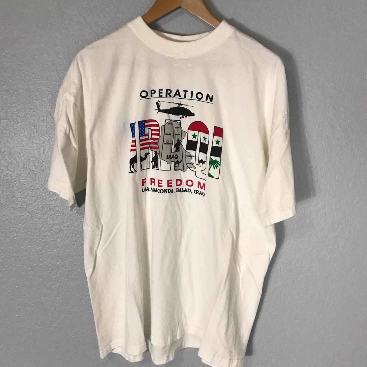 Vintage 1990s Operation Iraq Bootleg T Shirt printed... - Depop
