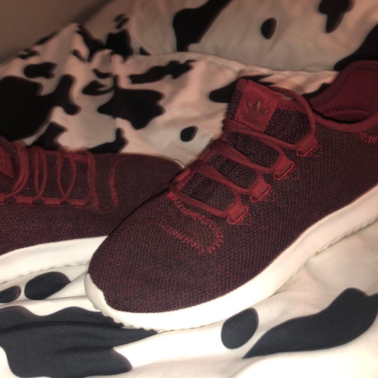 Adidas Women's Red and Burgundy Depop