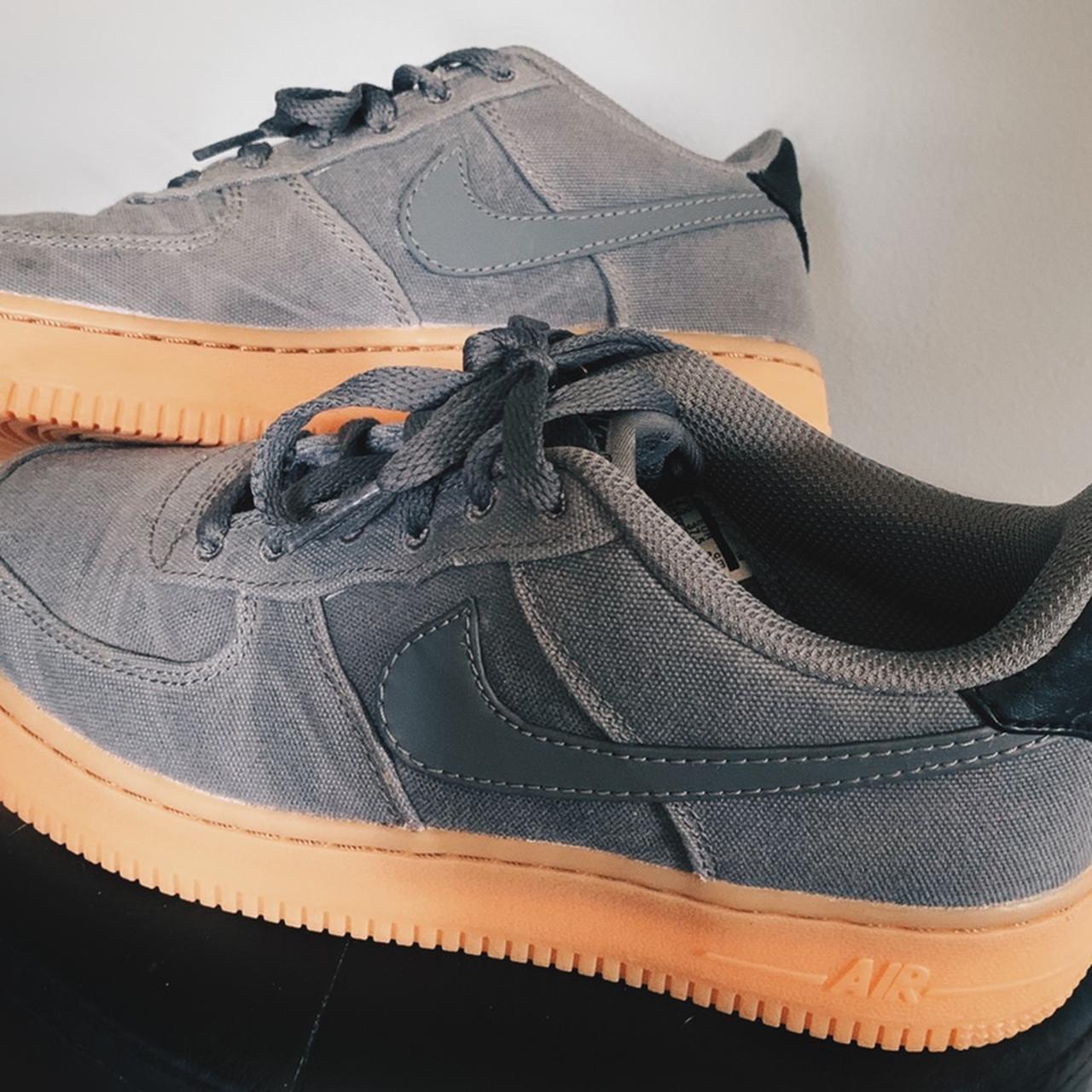 Grey canvas air force 1 hot sale