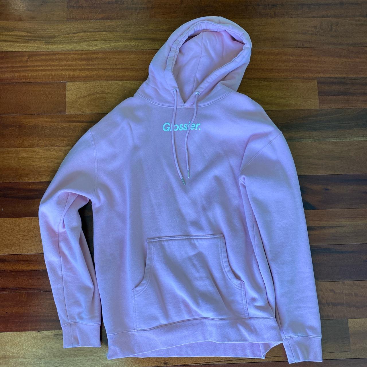 Pink glossier hoodie large #glossier - Depop