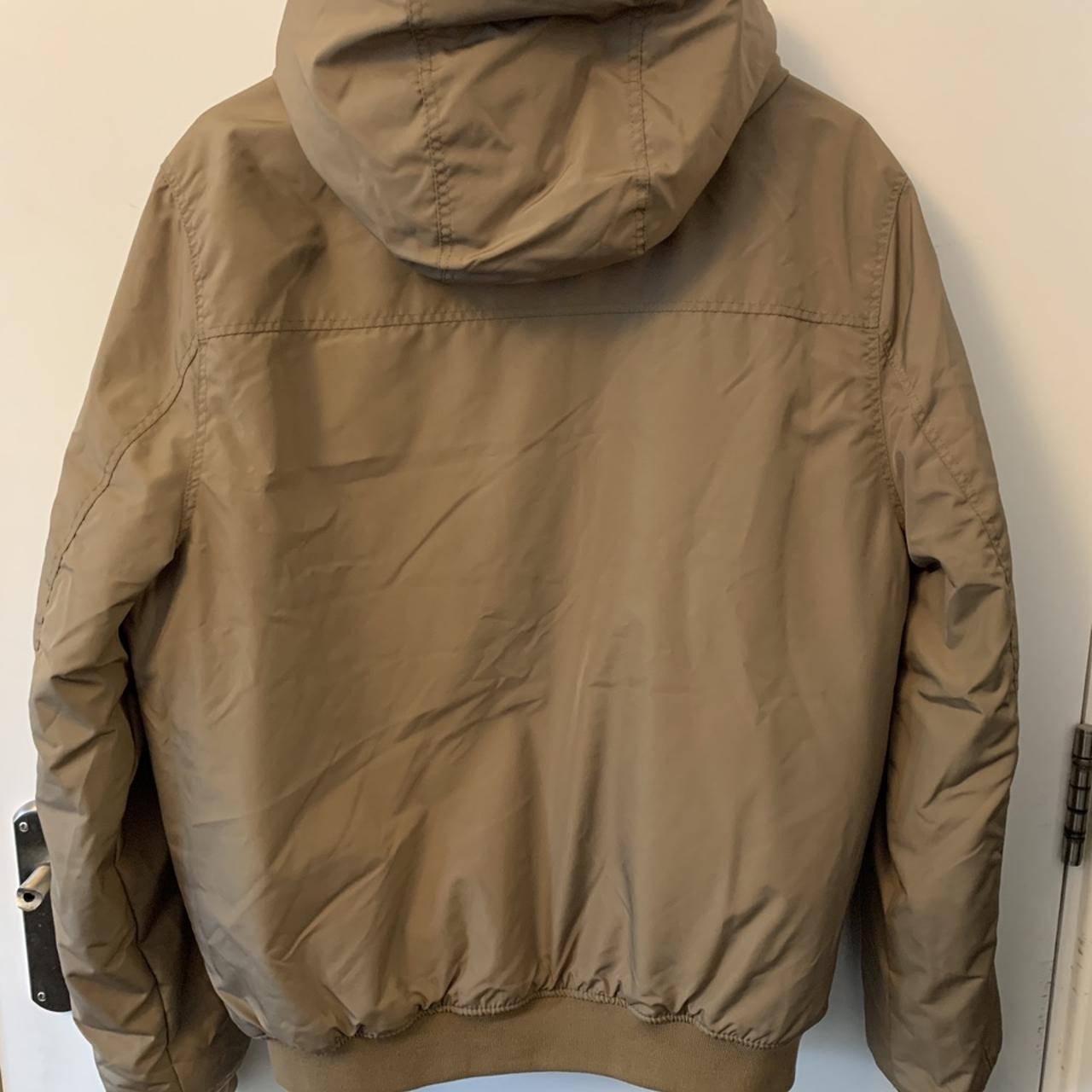 H&M hooded bomber jacket padded. Like new never worn. - Depop