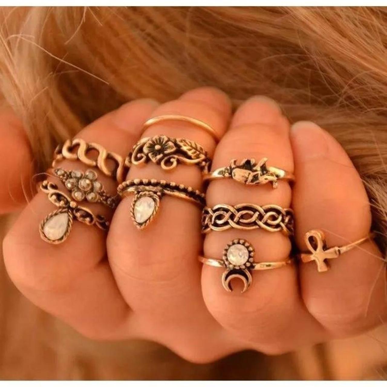 10pcs gold midi rings Condition 100 brand new and... Depop