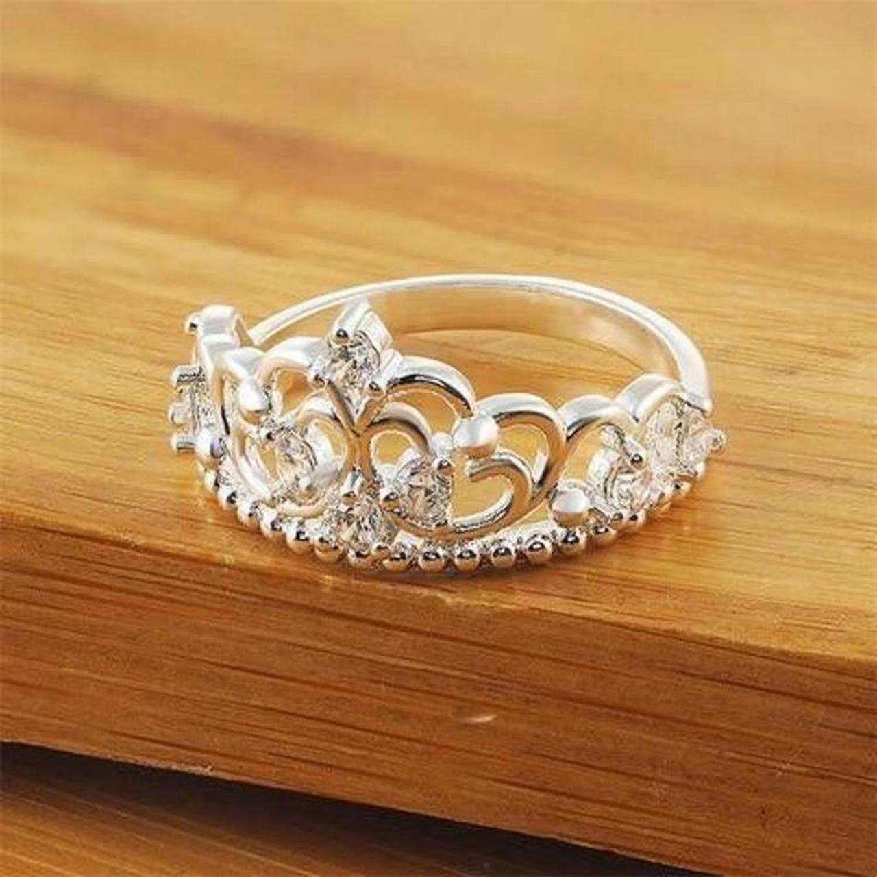 Taraash 925 Sterling Silver Tiara Finger Ring For Girls