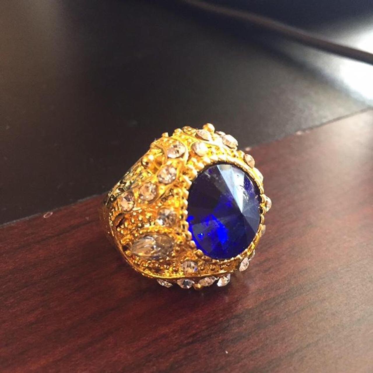 Product Image 4 - Blue crystal statement ring size