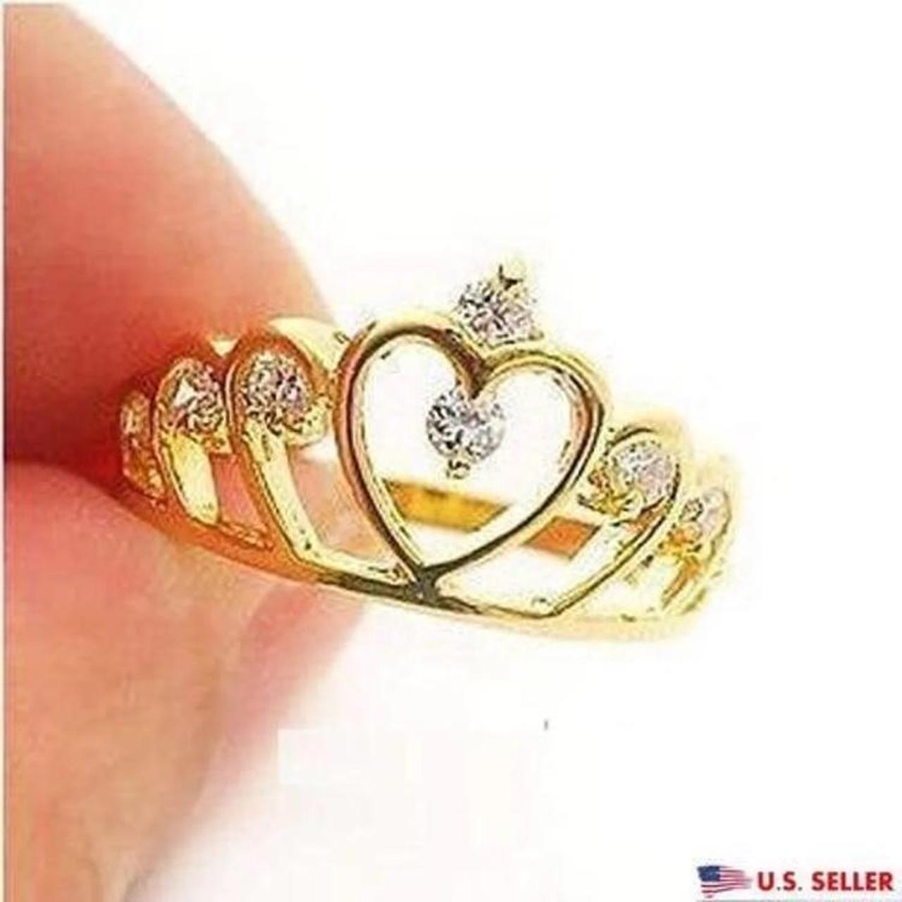 Product Image 2 - Gold heart crown ring size