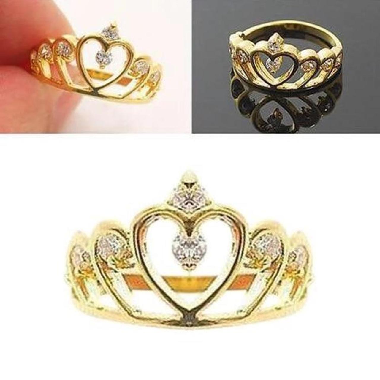 Product Image 4 - Gold heart crown ring size