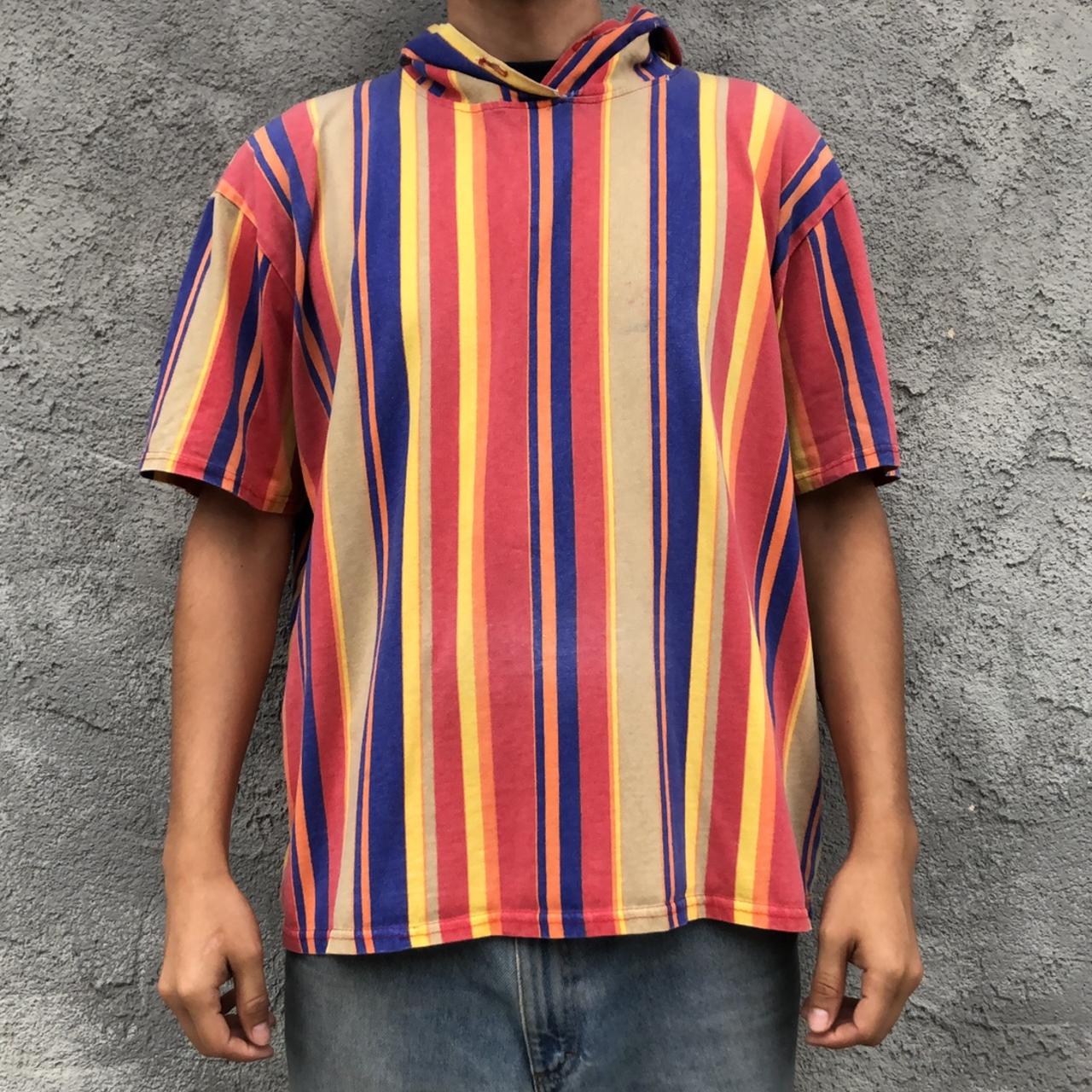Vintage Young Vertical Stripes Shirt Hoodie