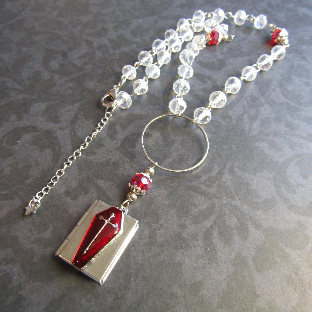 I'll Pray for You Coffin Rosary Necklace Blood Red... Depop