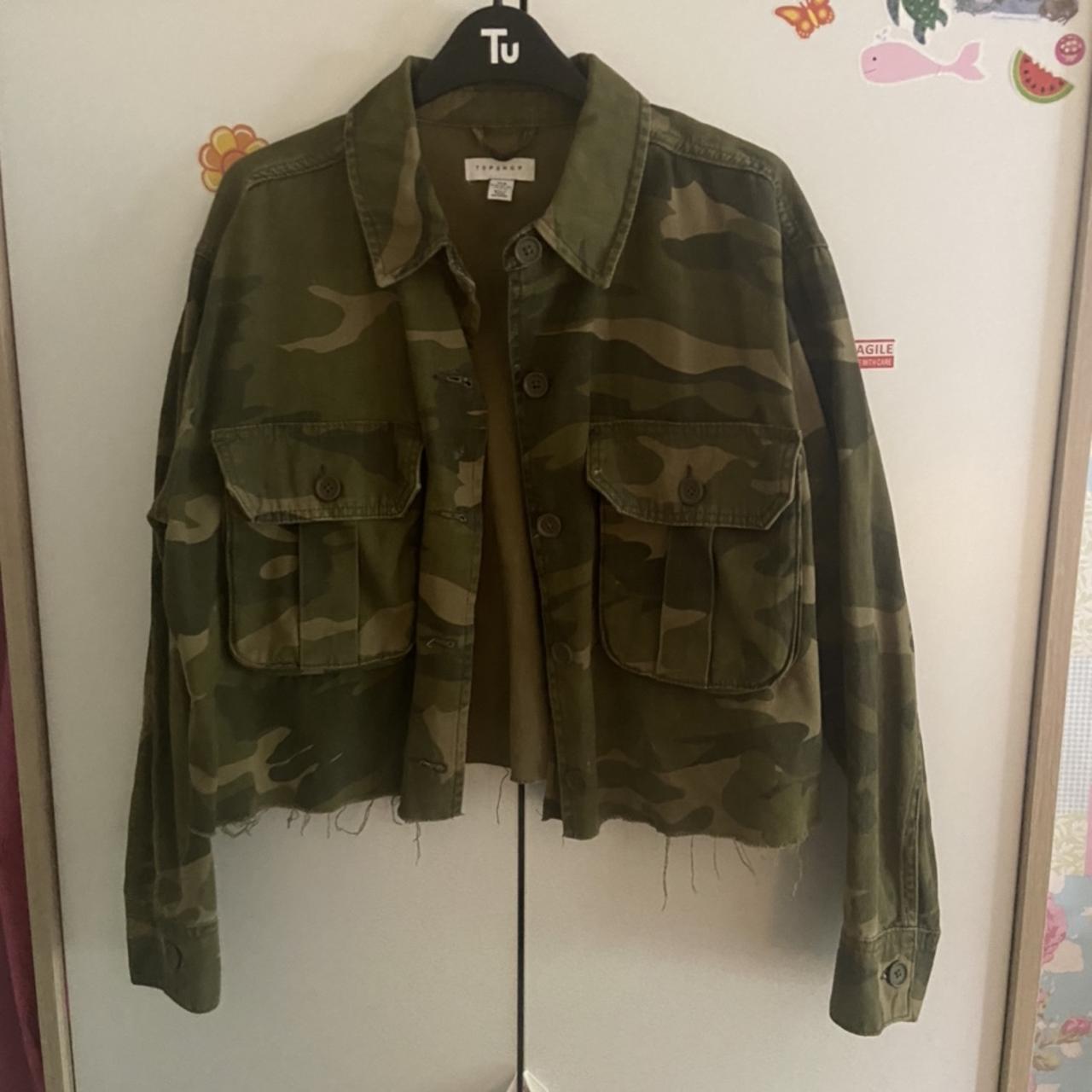 Camo denim jacket topshop hotsell