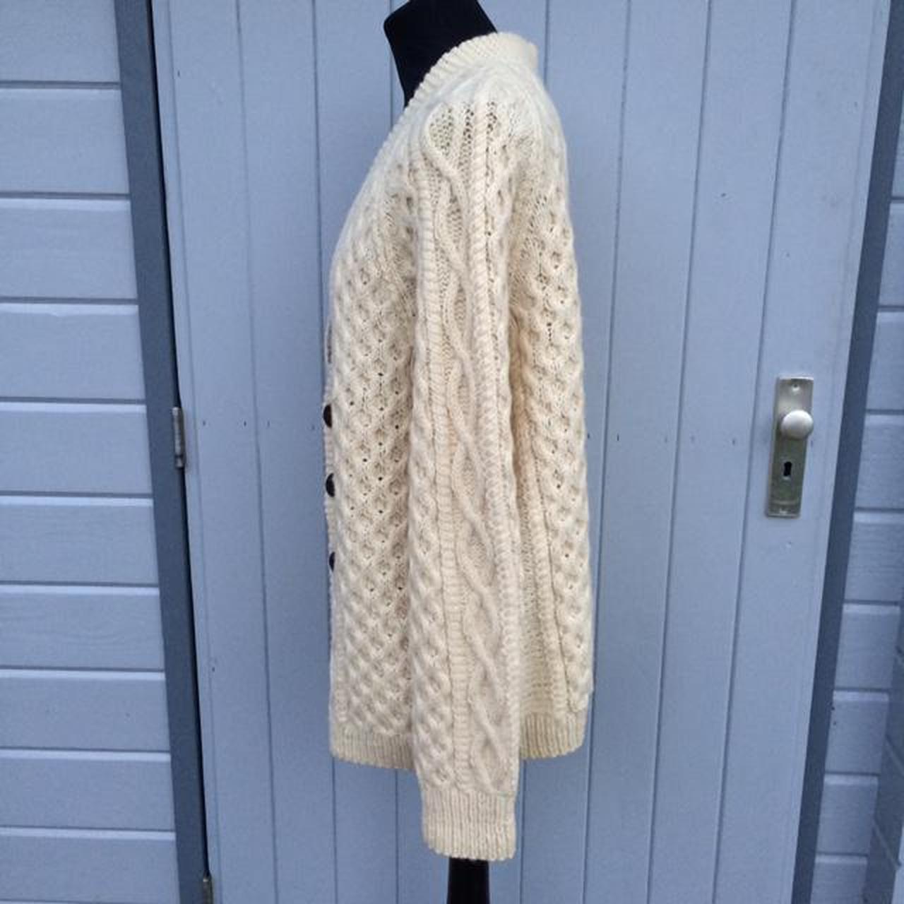 Vintage Hand Knit Aran Wool Cable & Stitch... Depop