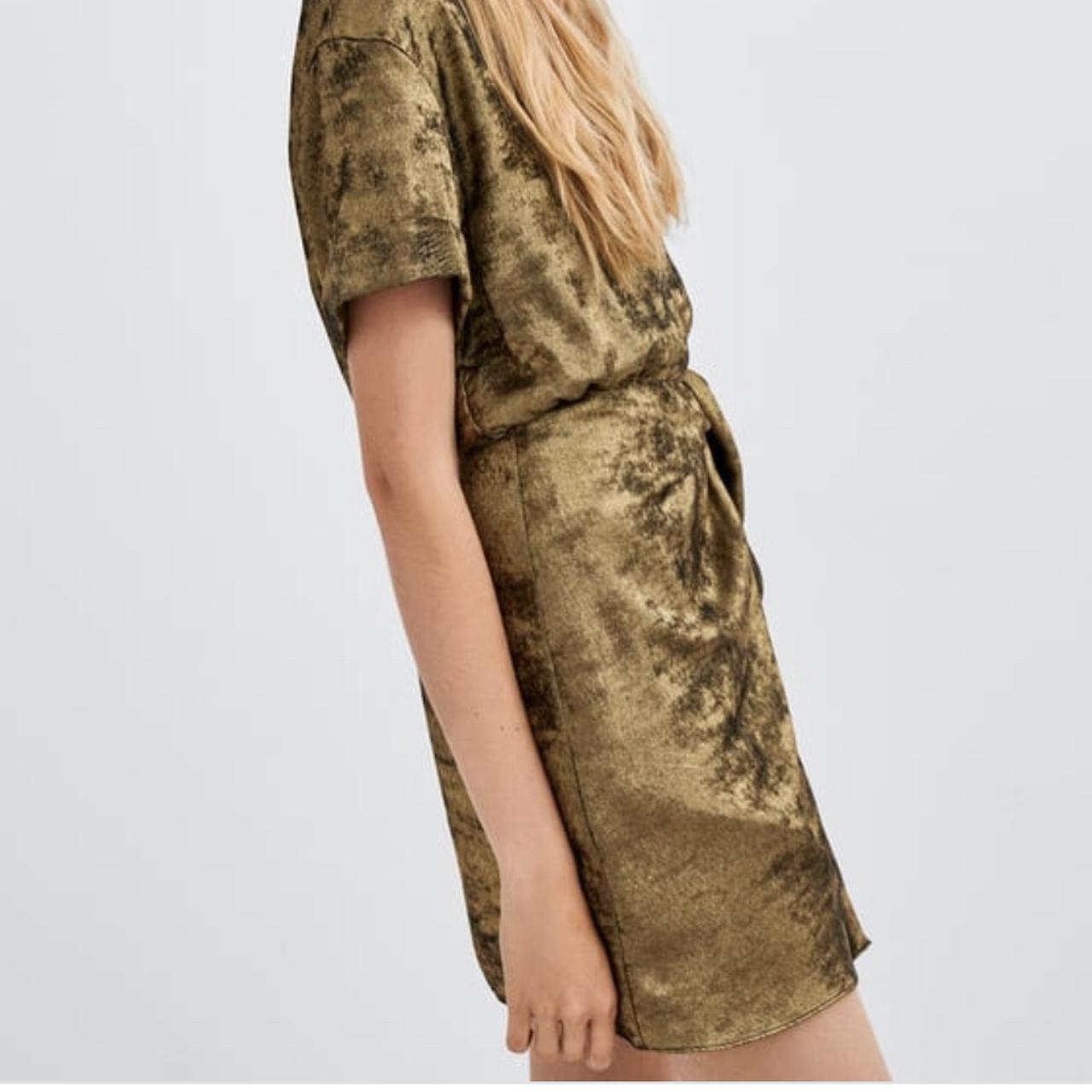 Zara gold sale wrap dress