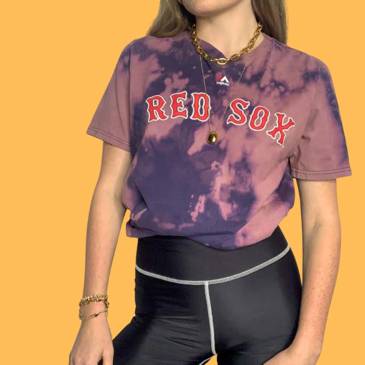 Youth Boston Red Sox Navy/Red Tie-Dye Throwback T-Shirt