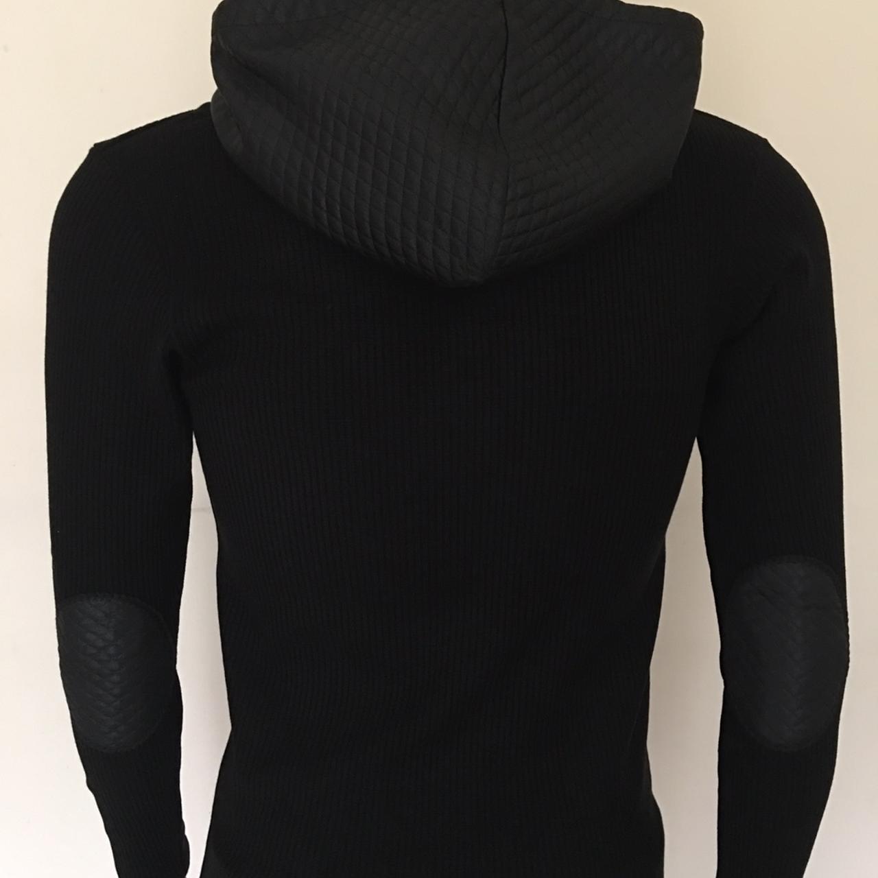 Ribbed knitted Slim fit black hoodie It has... Depop