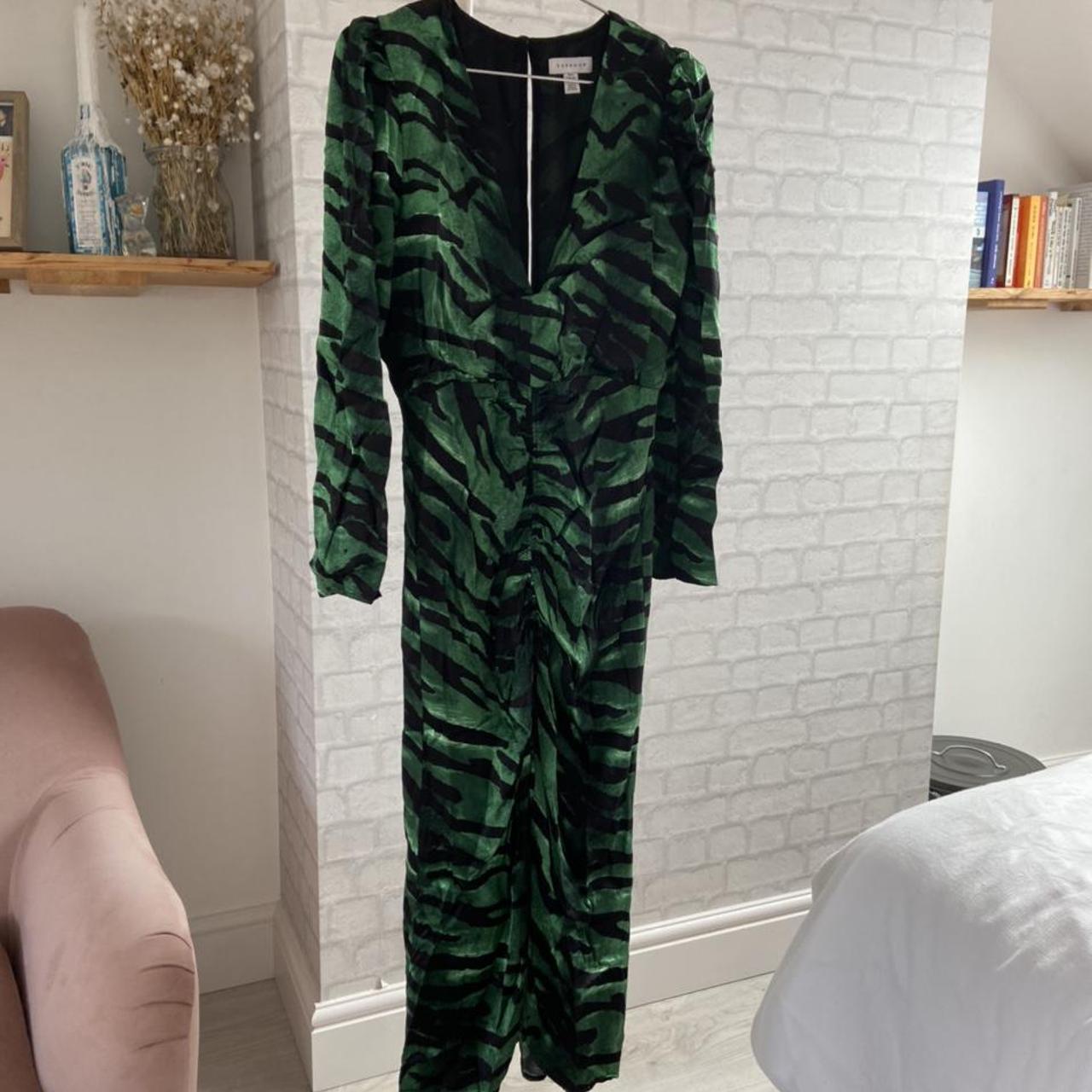 green zebra dress topshop