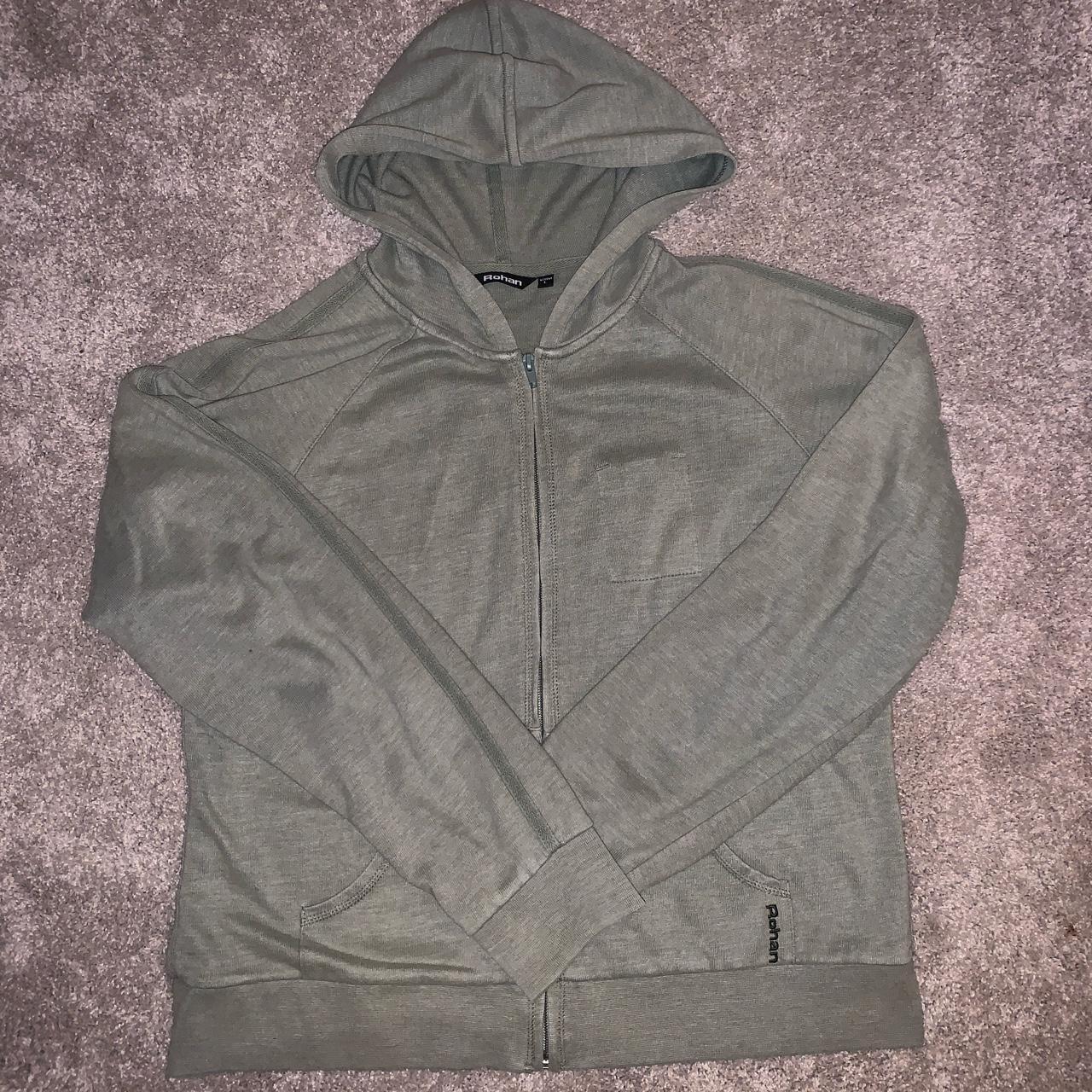 Vintage/90s khaki baggy zip-up hoodie -M/L -last... - Depop