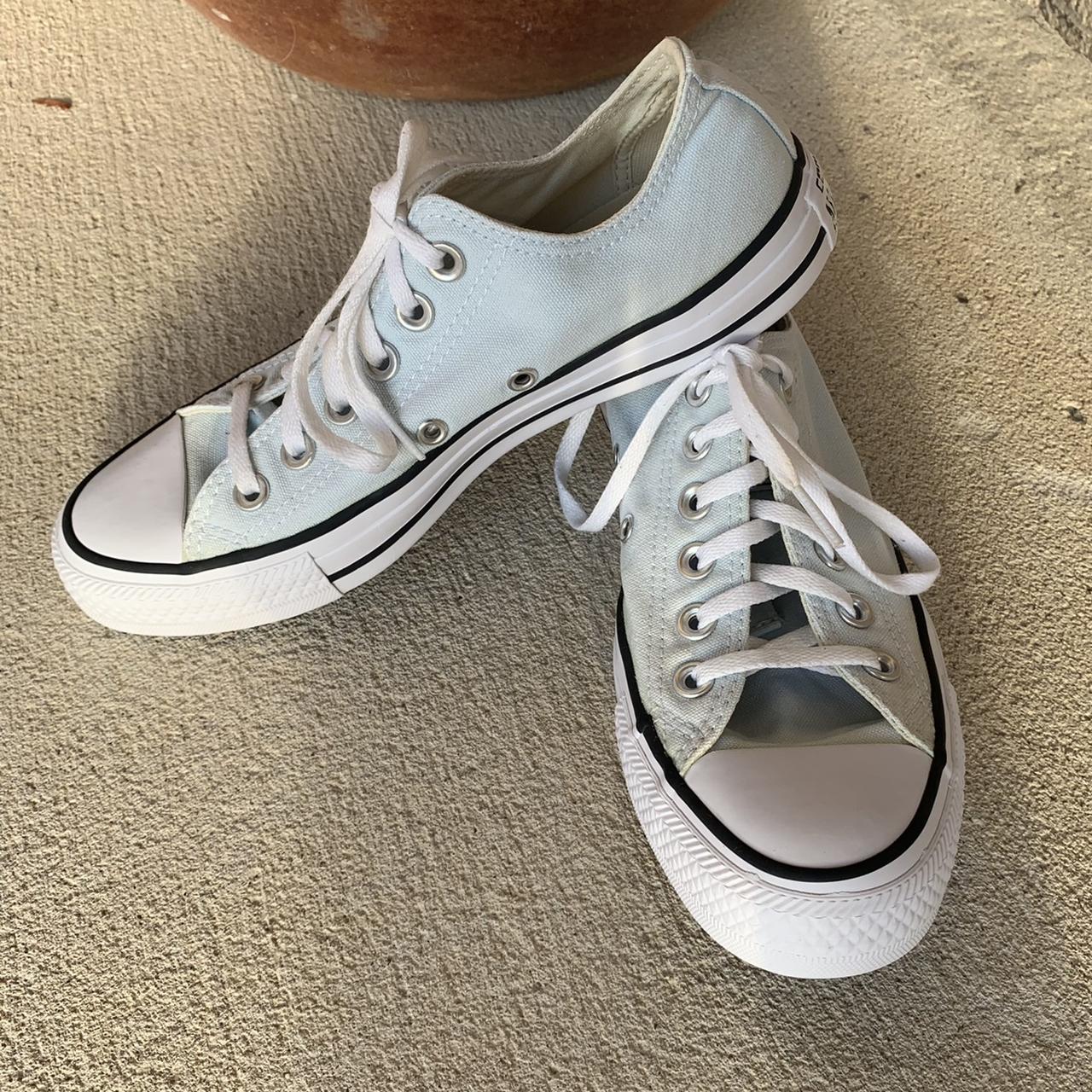 Ice blue lo top converse. They have been washed