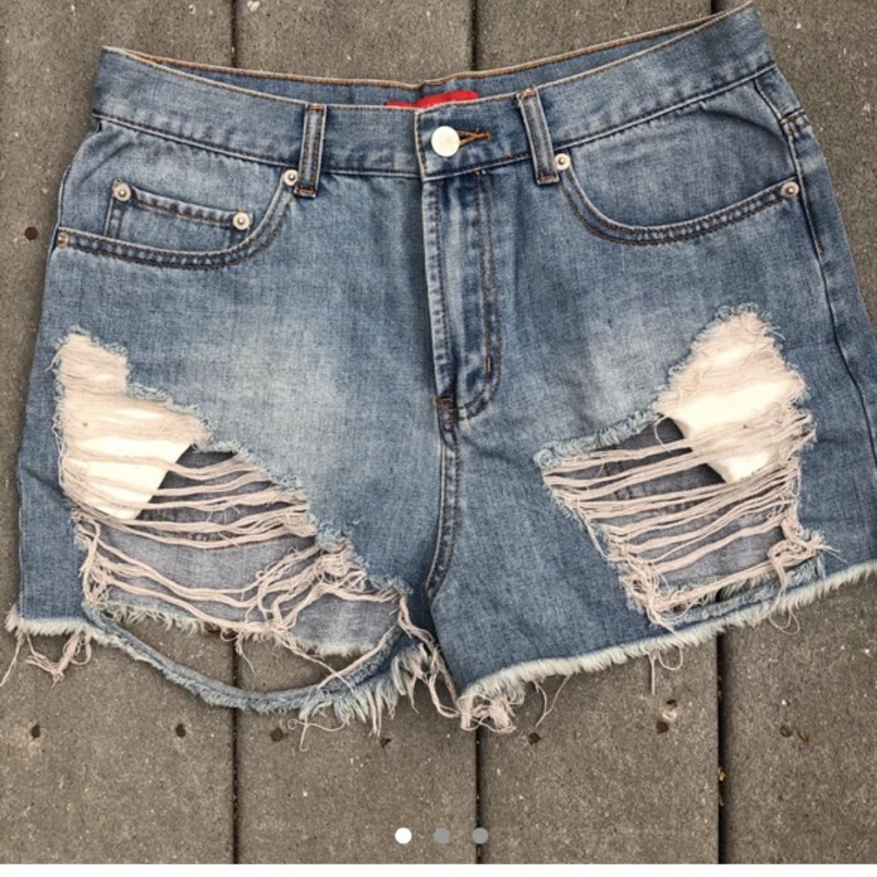 Super Cute Cut Off Blue Jean“booty Shorts” Perfect - Depop