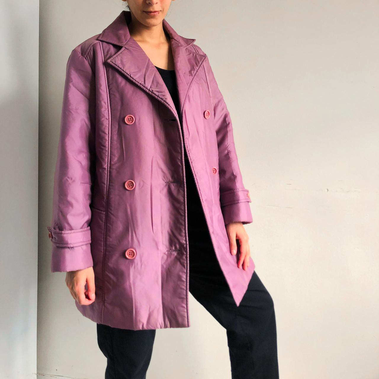 Vintage Lavender Double Breasted Pea Coat Puffer Depop