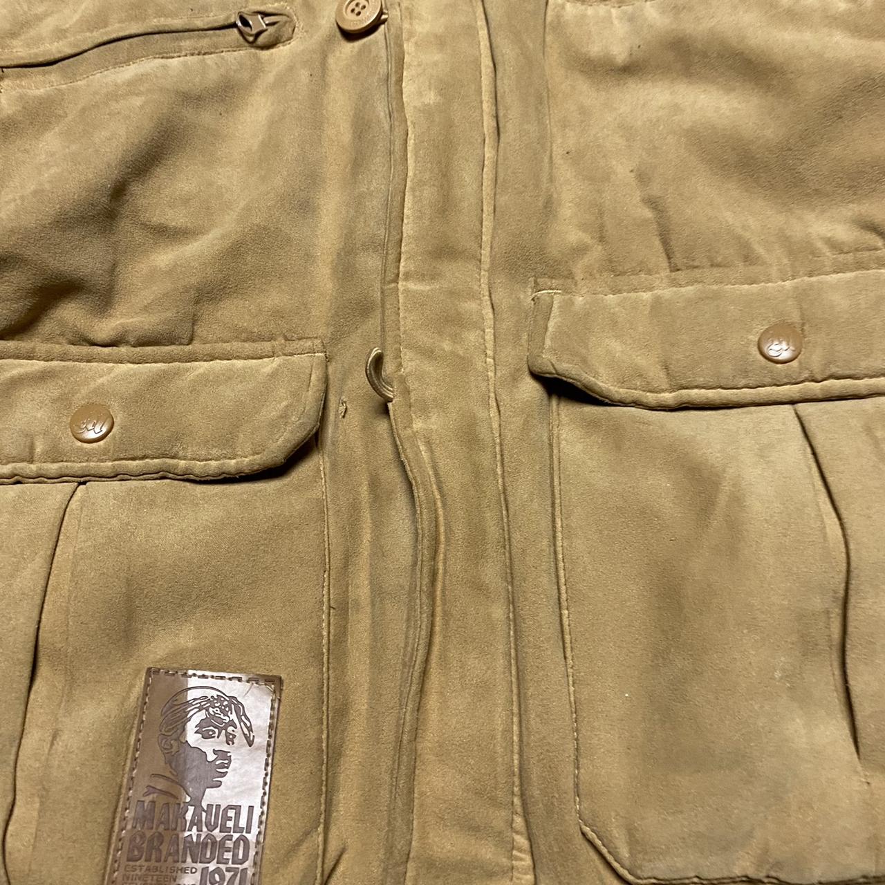 VTG 90s Makaveli Branded Tupac Shakur Khaki Tan Coat... - Depop