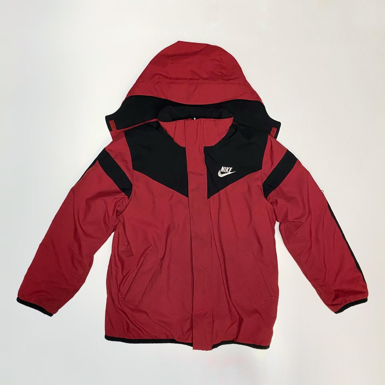 red and black nike coat