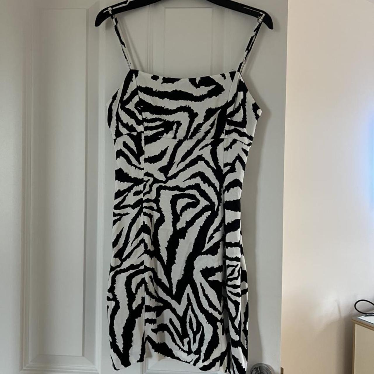 Zara dress zebra print never worn size small perfect... - Depop