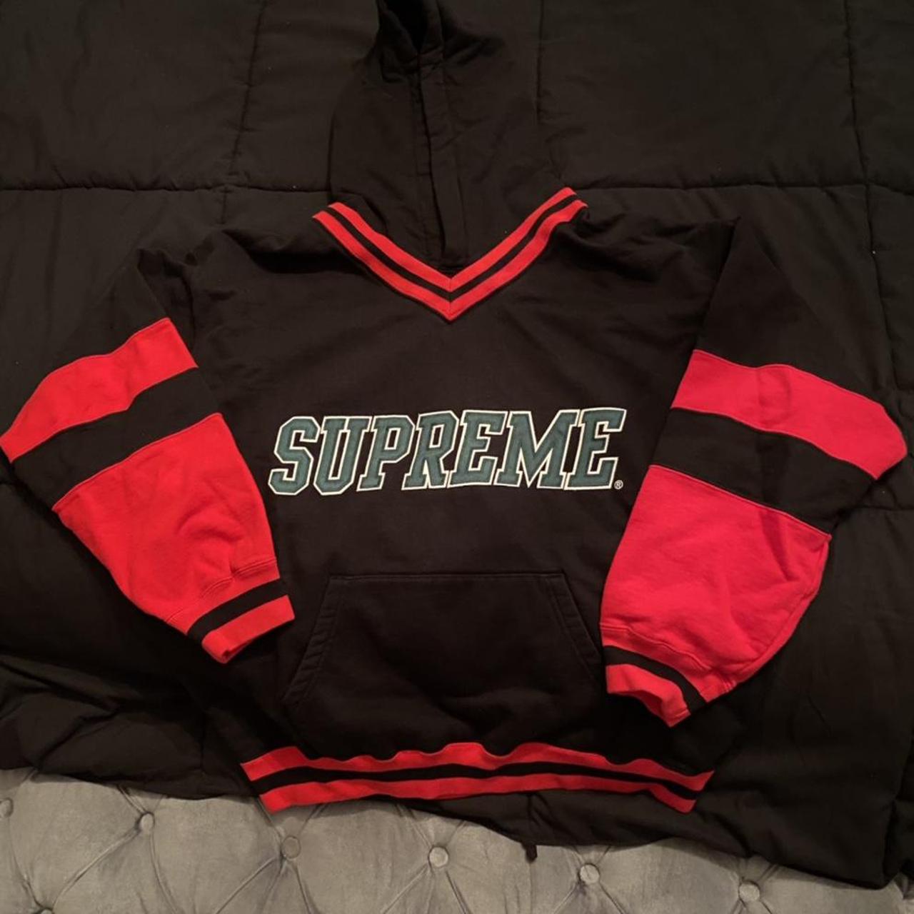 Hockey hoodie Supreme New York sweatshirt black and... - Depop