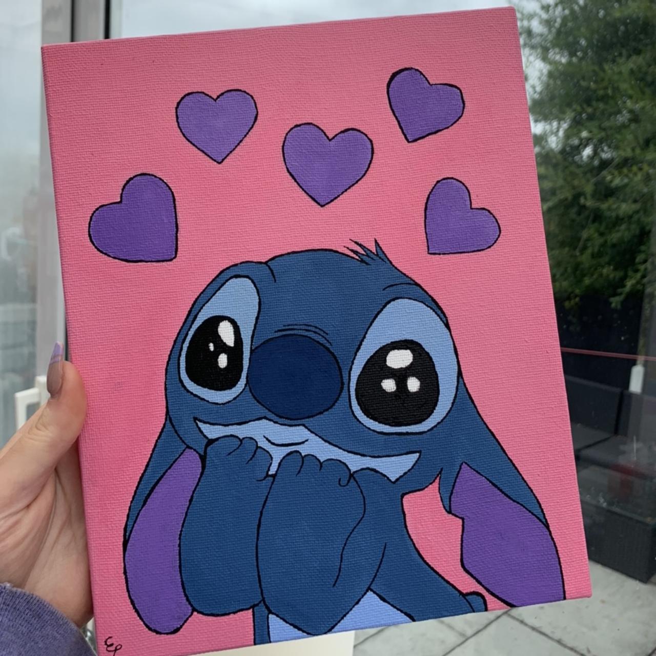 Hand painted stitch acrylic painting ... - Depop