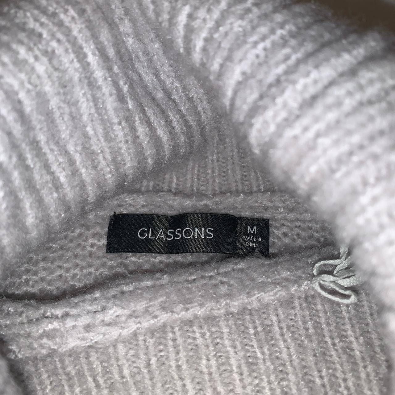 glassons grey ribbed knit cropped turtleneck... - Depop