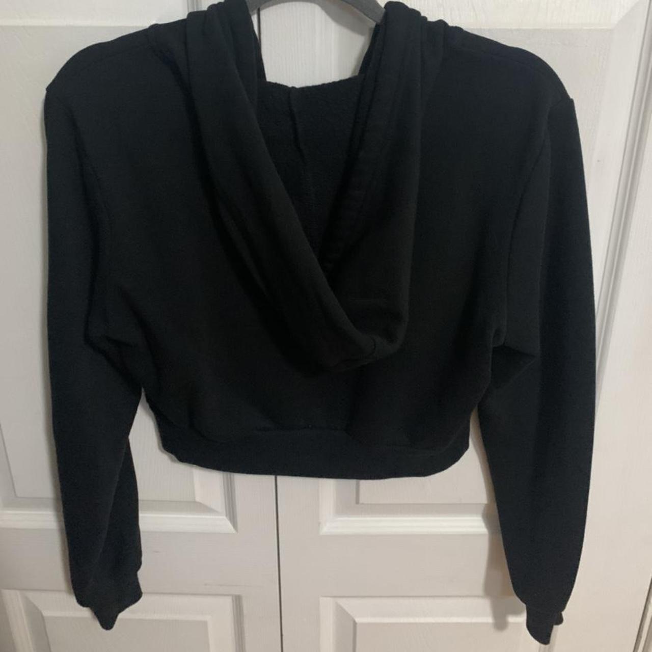 wild fable cropped plain black zip up sweater... - Depop