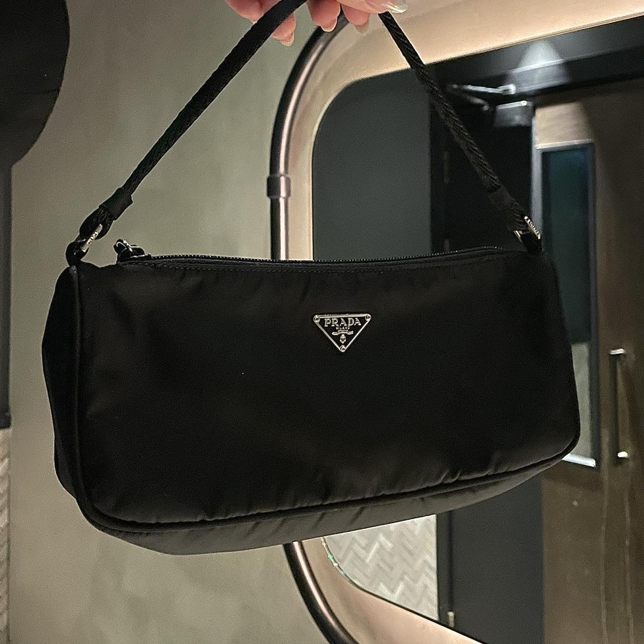 Authentic Prada Nylon Top-Handle Bag with - Depop