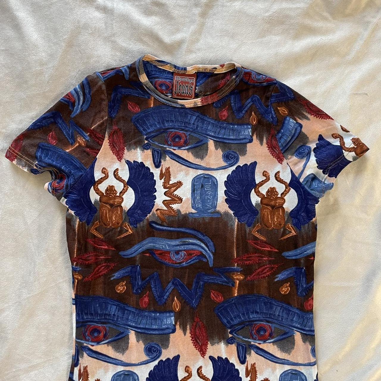 Jean Paul Gaultier Aztec mesh t shirt top Size UK... - Depop