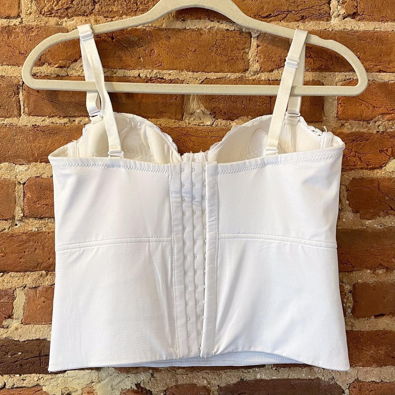 Y2K white lace bustier corset top from Secret... Depop