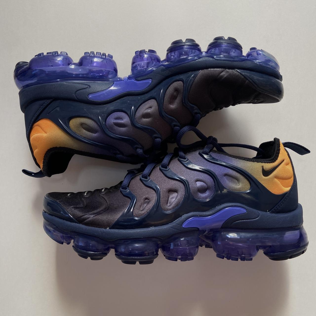 nike air vapormax plus utility in blue and orange.... - Depop