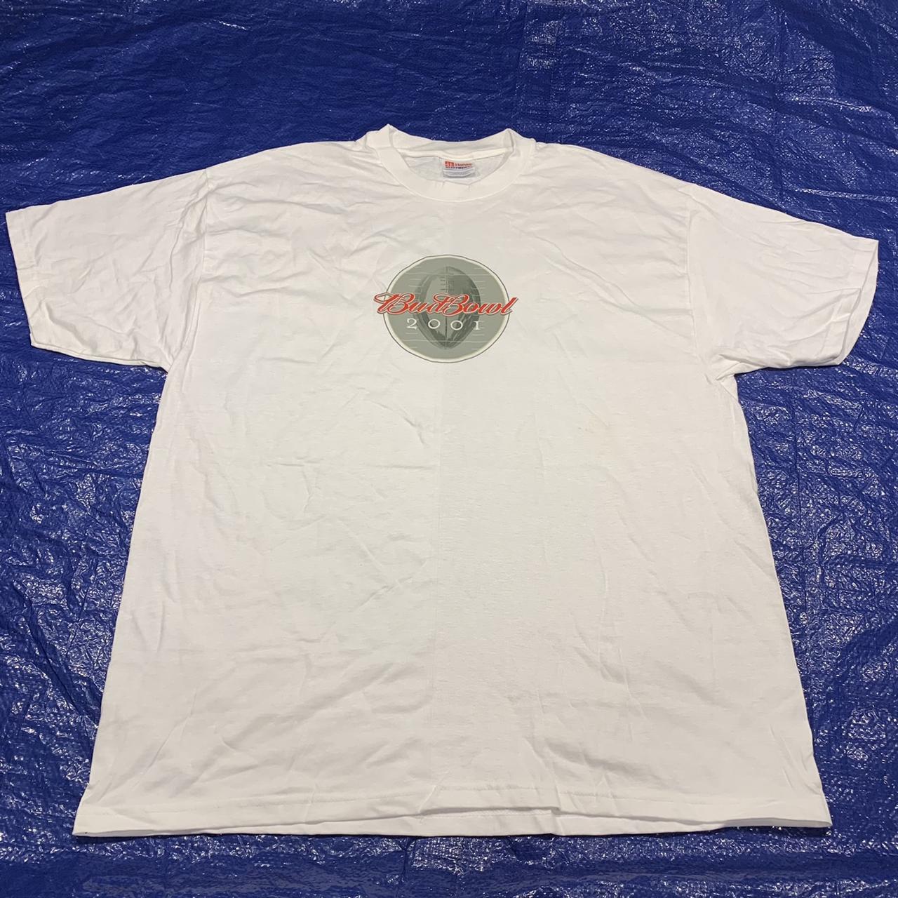 Vintage 2001 Bud light Bud Bowl mini logo t-shirt... - Depop