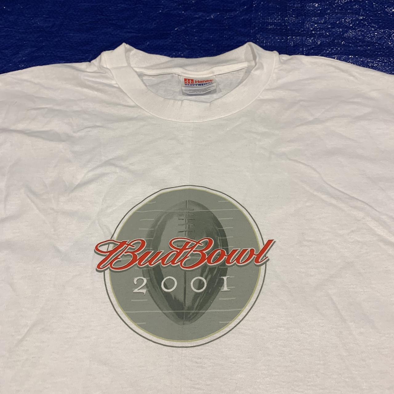 Vintage 2001 Bud light Bud Bowl mini logo t-shirt... - Depop