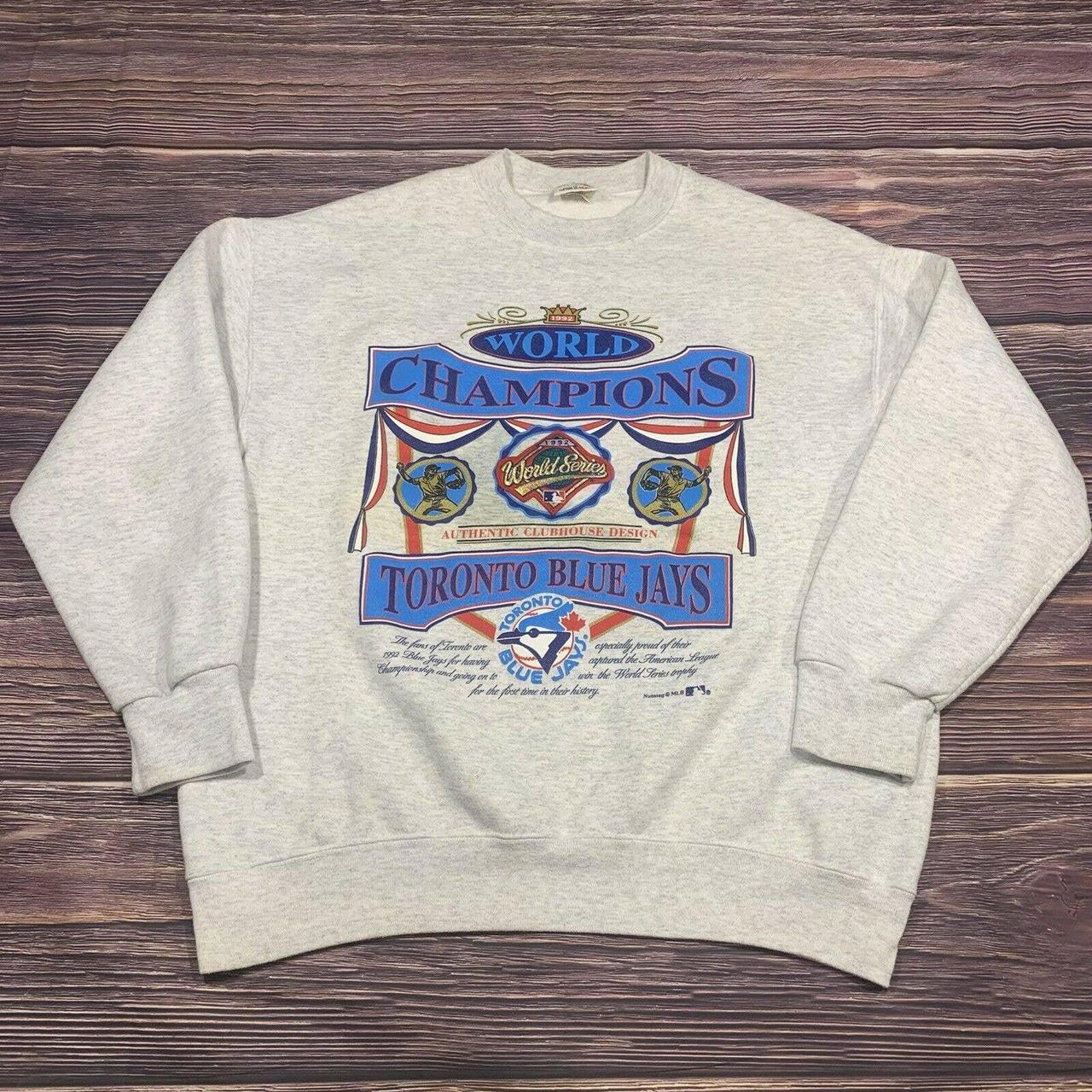1992 Toronto Blue Jays Vintage Nutmeg Sweatshirt... - Depop