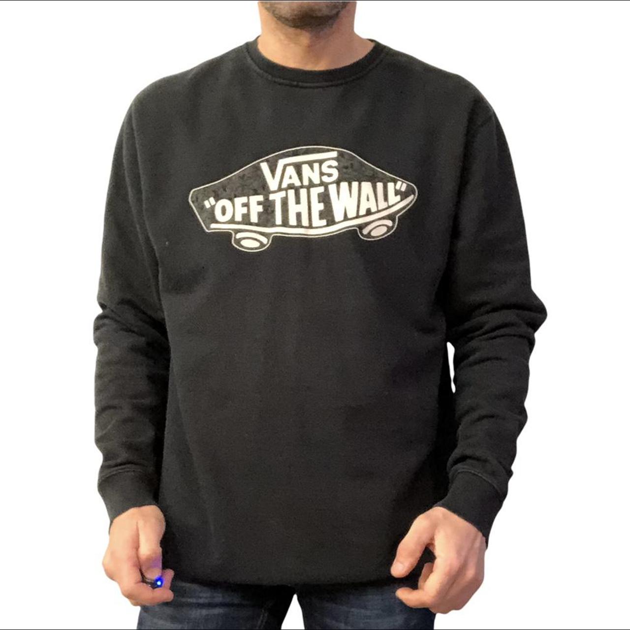 VANS OFF THE WALL SWEAT SHIRT Black unisex front... - Depop