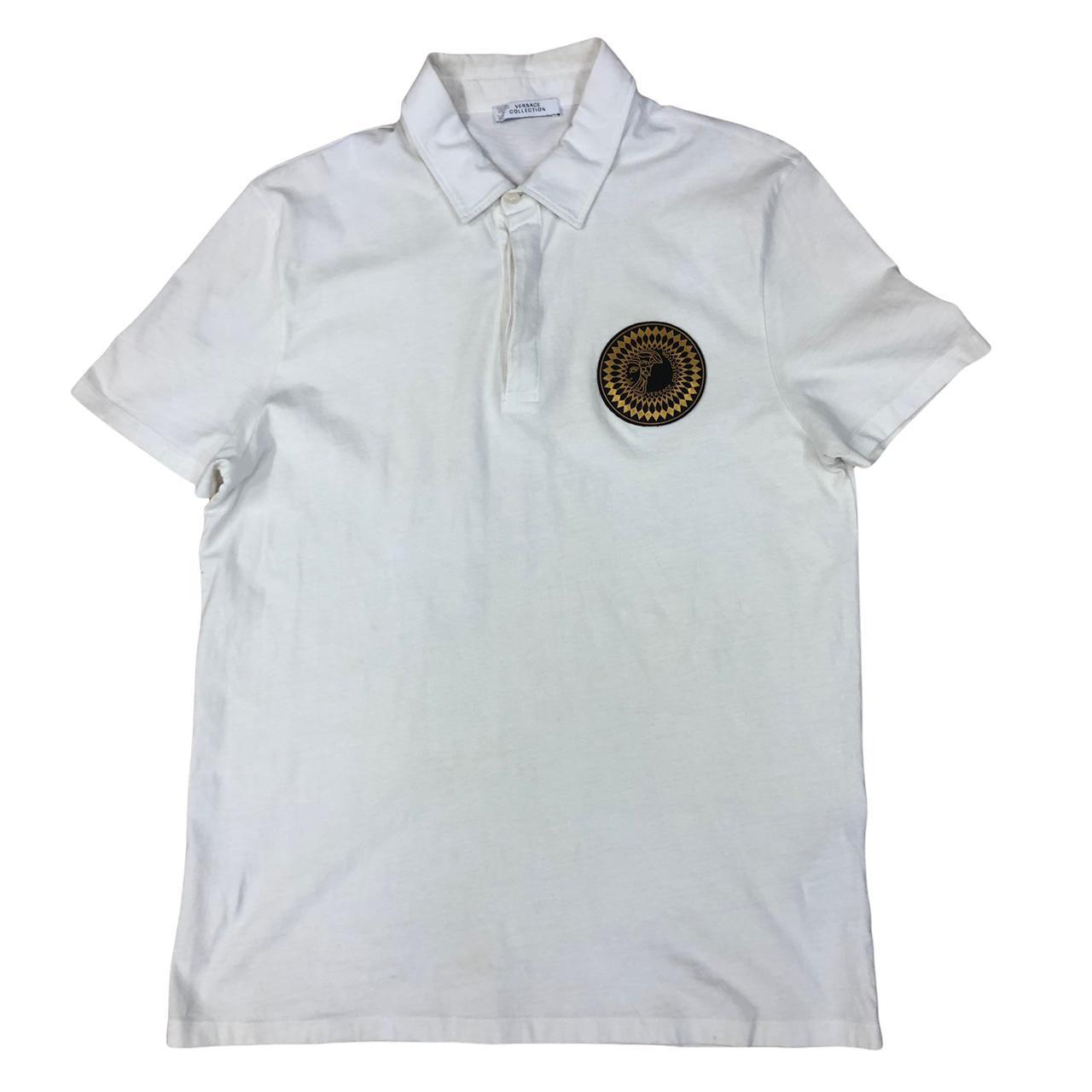 Versace Men's White and Cream Polo-shirts | Depop