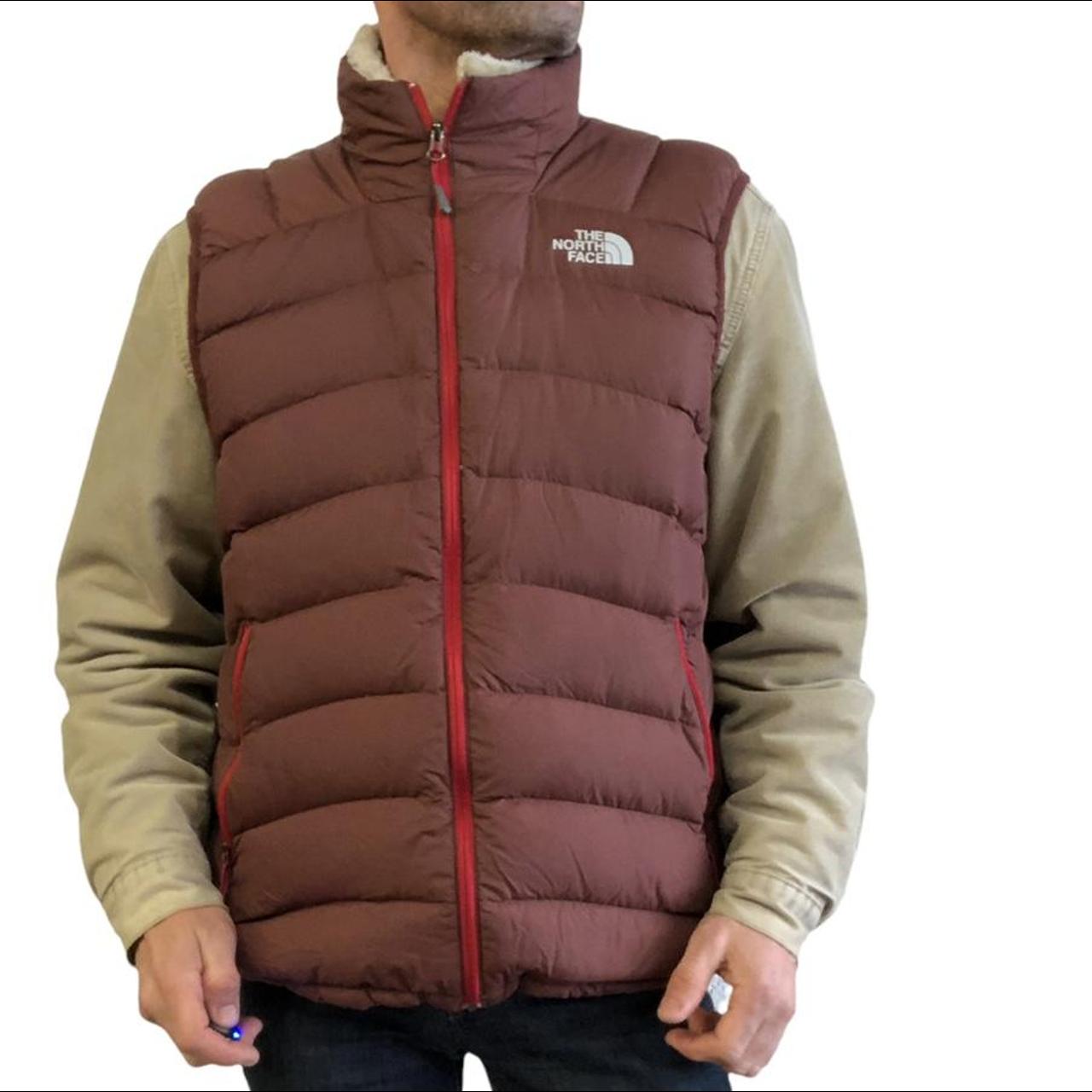 mens brown north face gilet