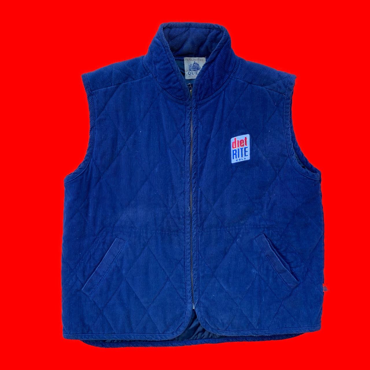 Vintage 90's Diet Rite Cola Corduroy ZIP Vest Depop