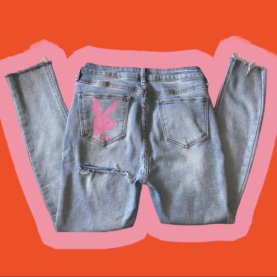 Women's Cute Jeans With Pink And Red Cross Patches - RippedJeans