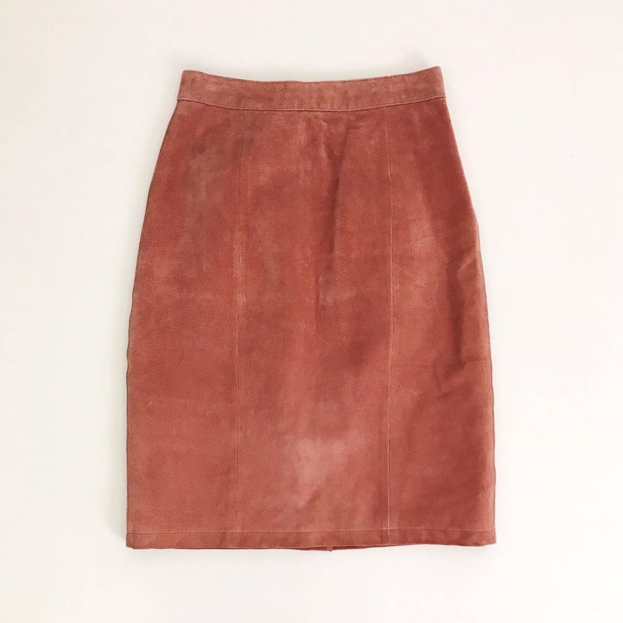 Vintage Genuine Suede Skirt Vintage genuine suede... - Depop