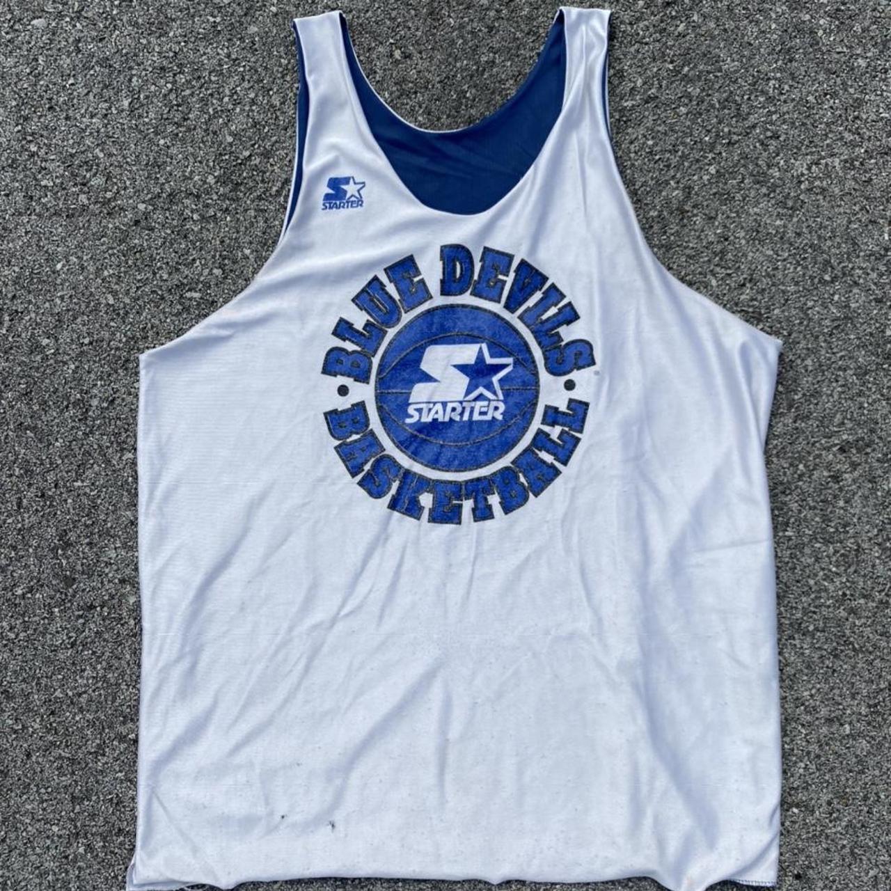 Starter Men's White and Blue Vest Depop