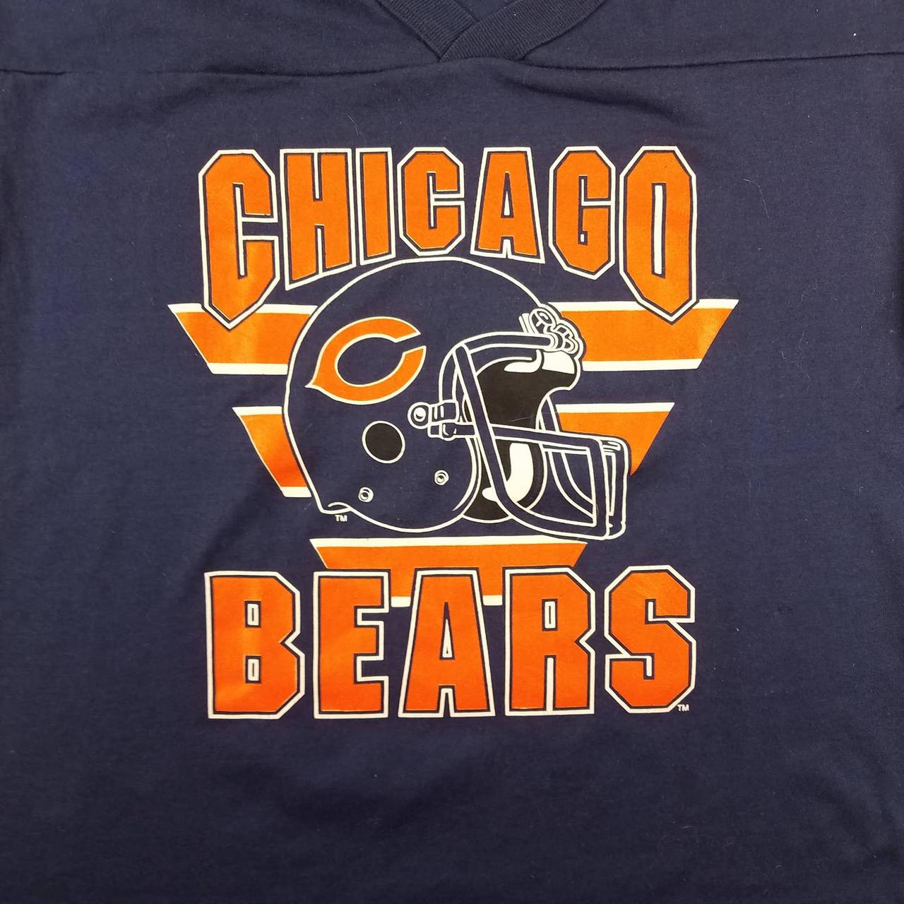 Vintage 1980s Chicago Bears NFL Football Garan Navy... - Depop