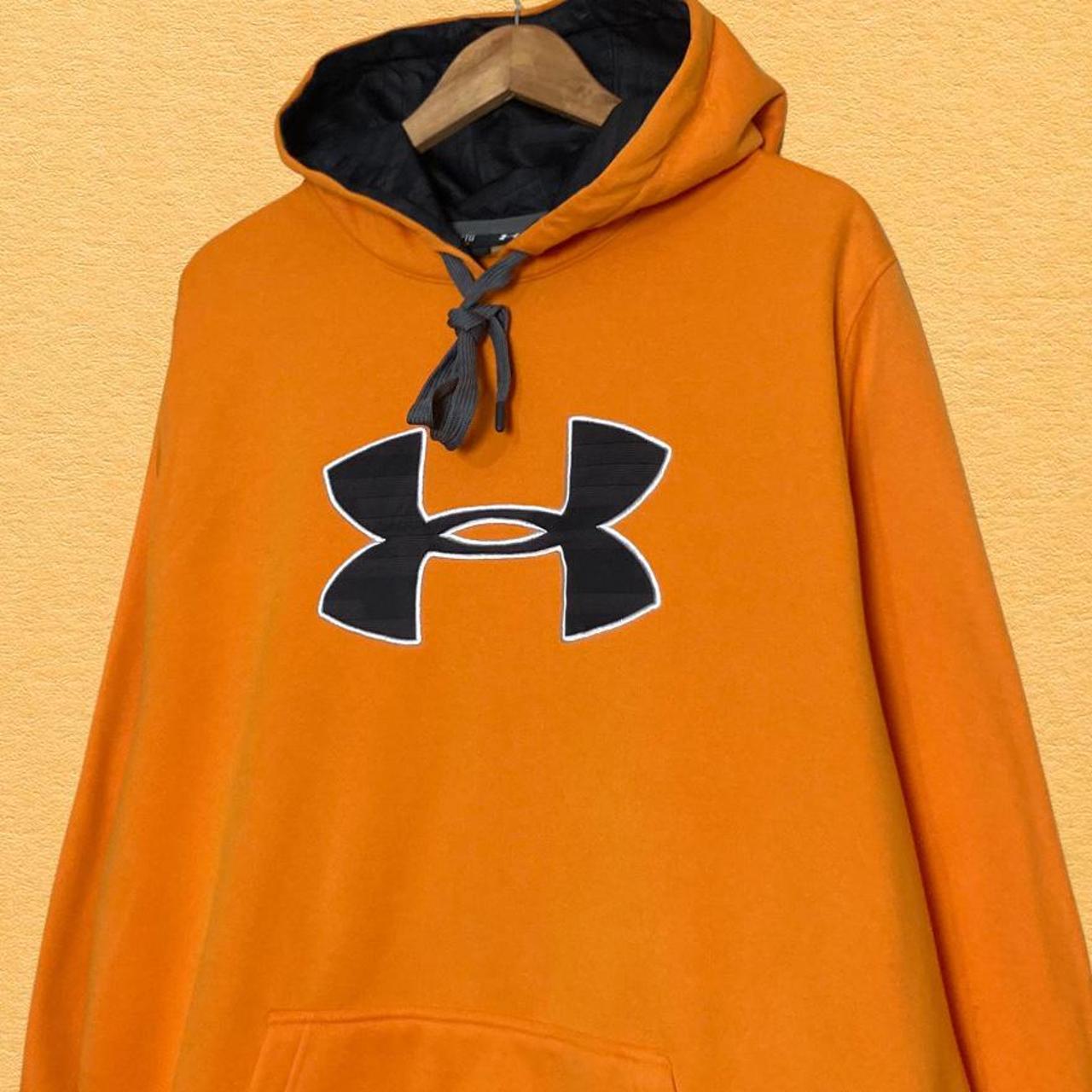Under Armour Hoodie XXL Orange Jumper Big... Depop
