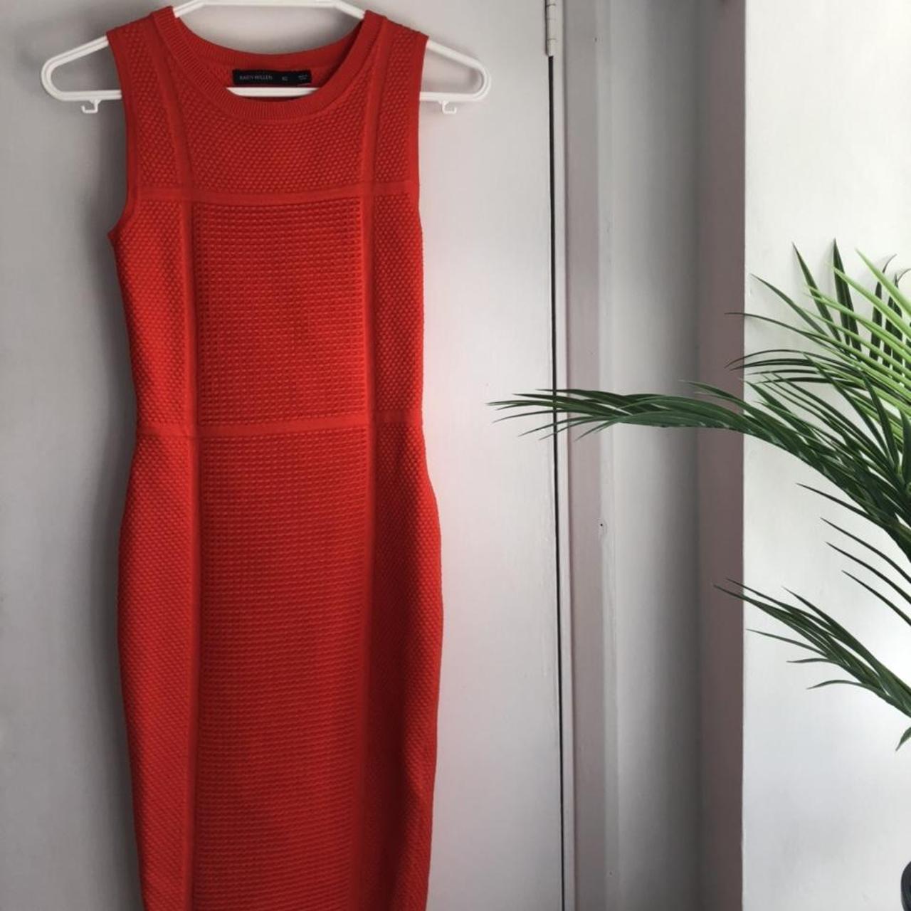 karen millen orange midi dress